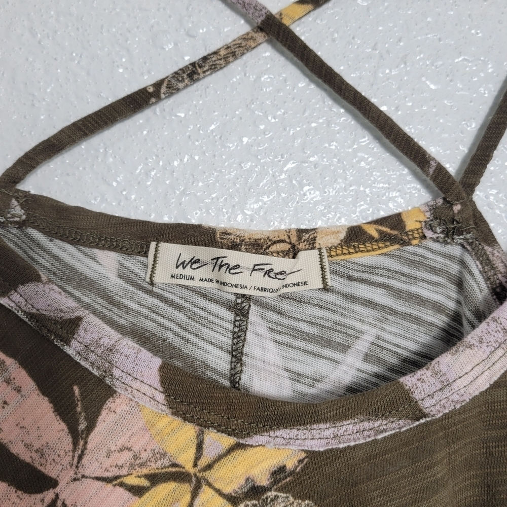 Free People Hey Girl Women's Army Combo Tropical Tank |Sz M| NWOT - Picture 5 of 9